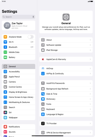 Press Mobile Data.