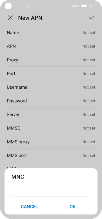 Key in 10 and press OK.