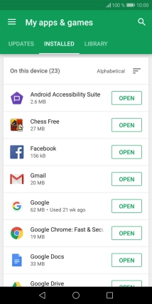 Press the required app.