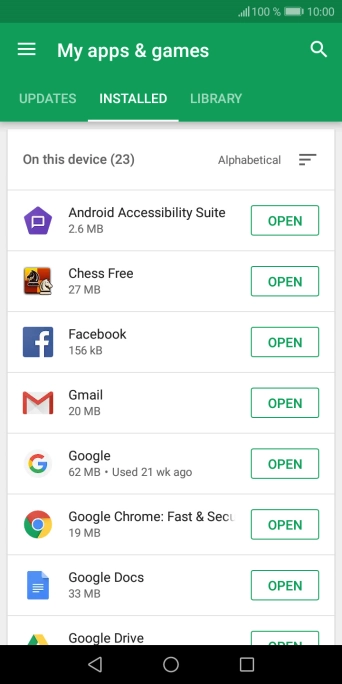 Press the required app.