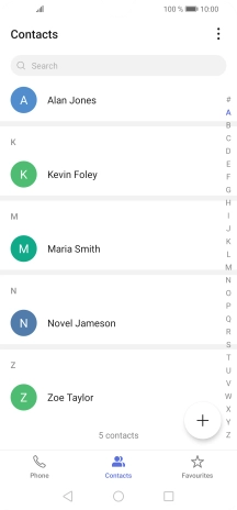 Press the new contact icon.