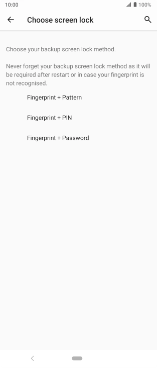 Press the required phone lock code and follow the instructions on the screen to create an additional phone lock code.