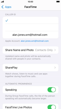 Press the required setting below 'CALLER ID'.
