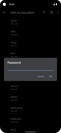 Key in p and press OK.