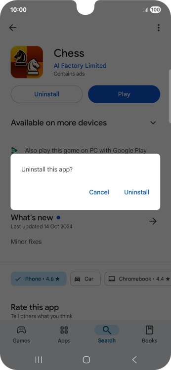 Press Uninstall.