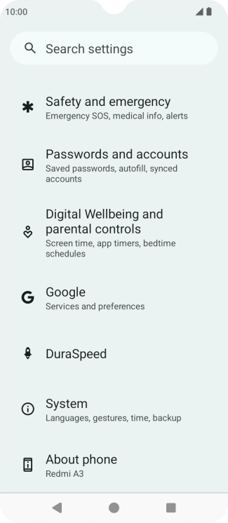 Press Passwords and accounts. Press Passwords and accounts.
