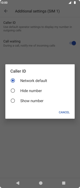 Press Show number to turn on caller identification.