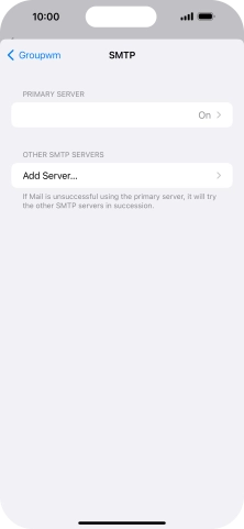 Press the field below 'PRIMARY SERVER'.