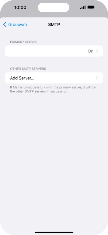 Press the field below 'PRIMARY SERVER'.