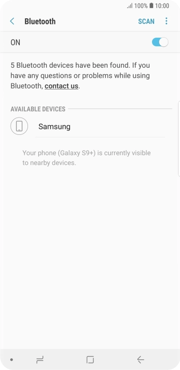 Press the required Bluetooth device and follow the instructions on the screen to pair the device with your phone.