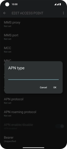 Key in default and press OK.