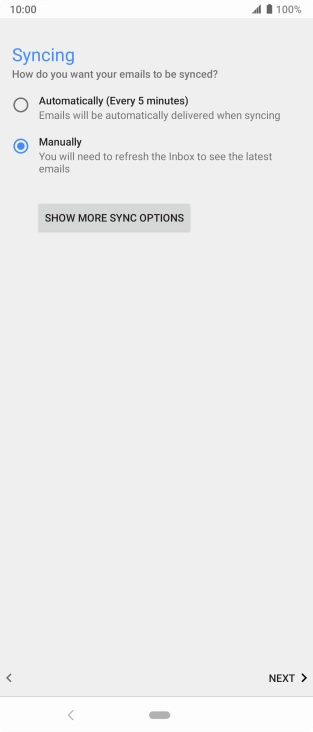 Press SHOW MORE SYNC OPTIONS.