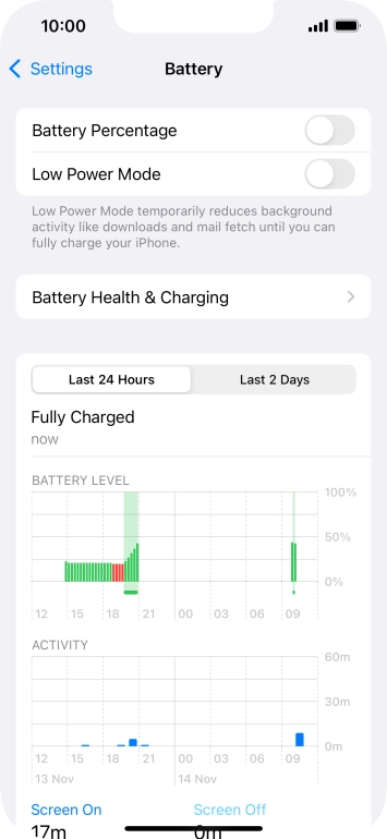 Press Battery Health & Charging.