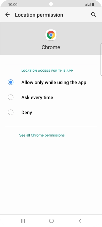 Press the required setting. Press the required setting.