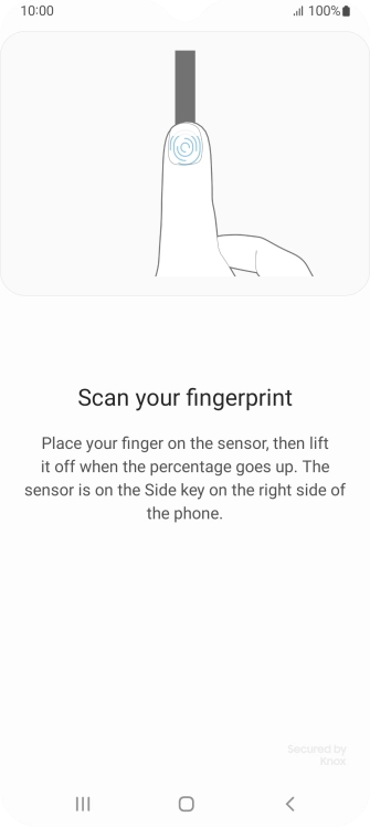 Follow the instructions on the screen to create the phone lock code using your fingerprint.