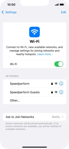 Press the required WiFi network and key in the password for the WiFi network.