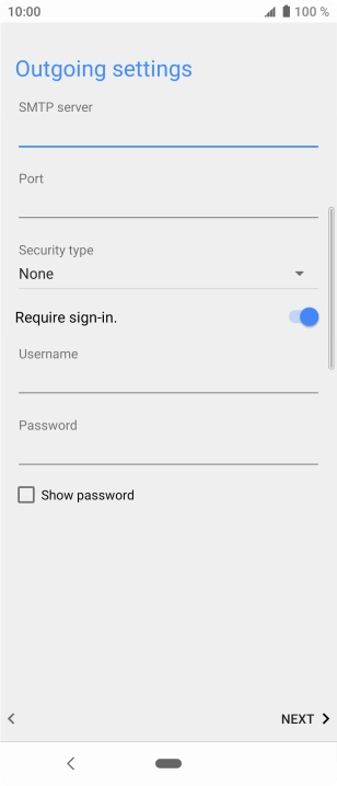 Press the field below 'Port' and key in 25.