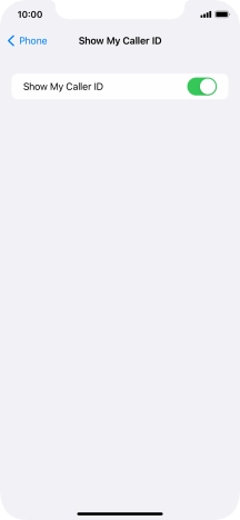 Press the indicator next to 'Show My Caller ID' to turn the function on or off.