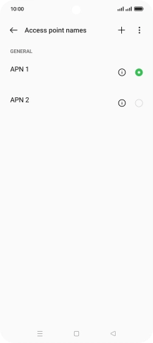 Press the field next to the data connection to activate it.