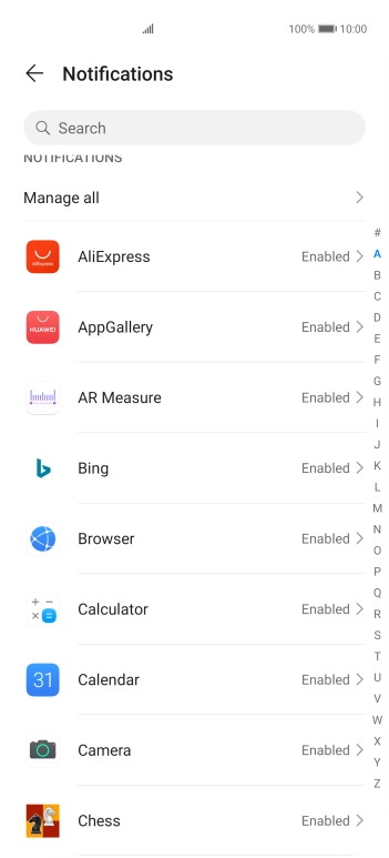 Press the required app. Press the required app.