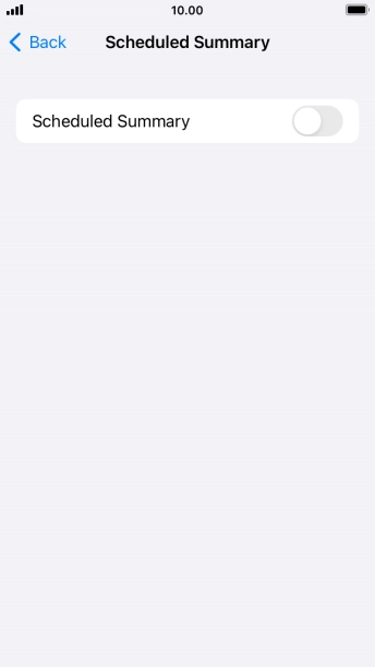 Press the indicator next to 'Scheduled Summary' to turn on the function and follow the instructions on the screen to set the notification summary.