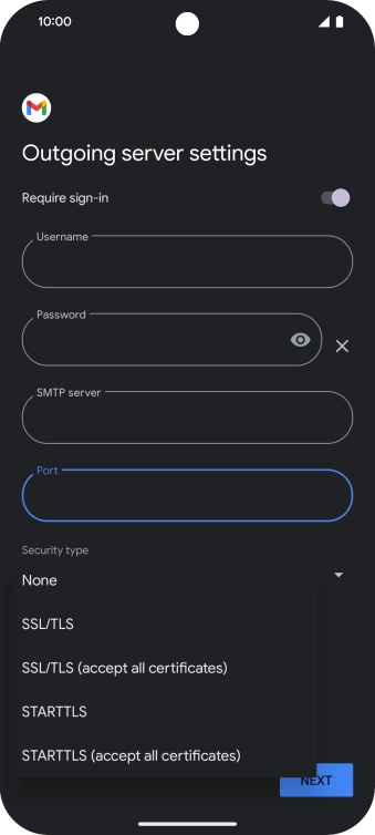 Press SSL/TLS.