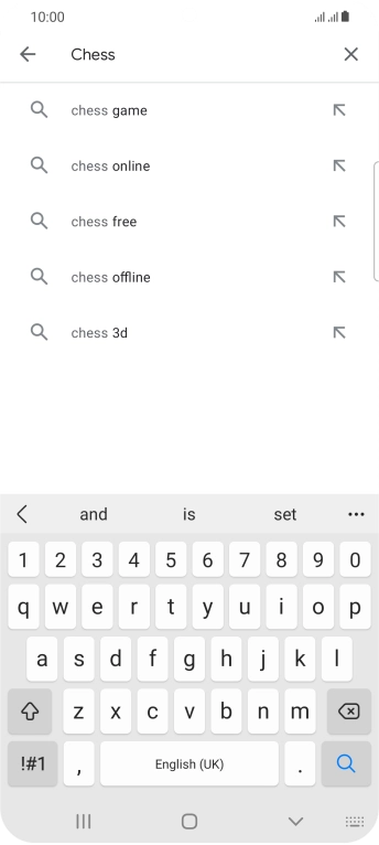 Key in the name or subject of the required app and press the search icon.