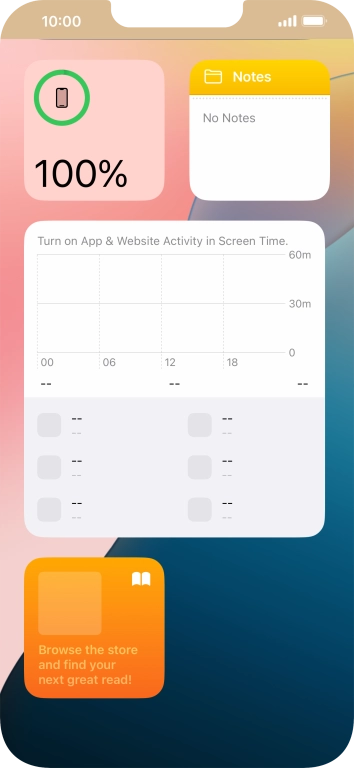 Press and hold the required widget until a pop-up menu is displayed. Press and hold the required widget until a pop-up menu is displayed.