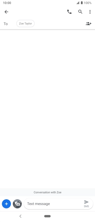 Press the text input field and write the text for your text message.