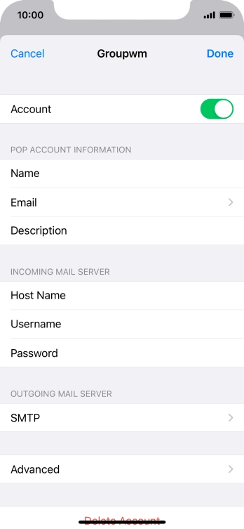 Press SMTP.