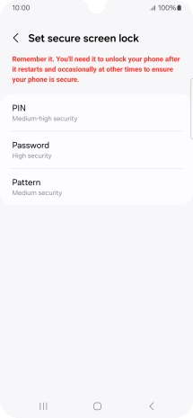 Press the required phone lock code and follow the instructions on the screen to create an additional phone lock code.