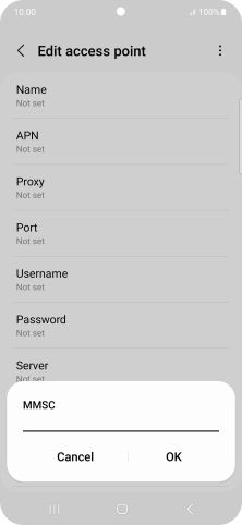 Key in http://mmsc.mms.o2.co.uk:8002 and press OK.