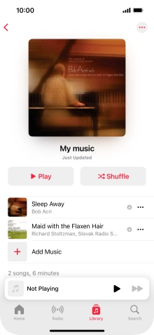 Go to the required category or playlist and press the required audio file.