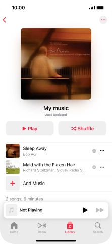 Go to the required category or playlist and press the required audio file.