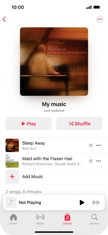 Go to the required category or playlist and press the required audio file.