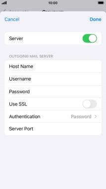 Press the indicator next to 'Use SSL' to turn on the function.