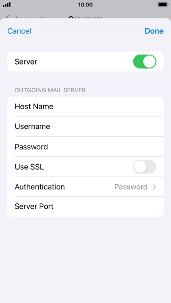 Press the indicator next to 'Use SSL' to turn on the function.