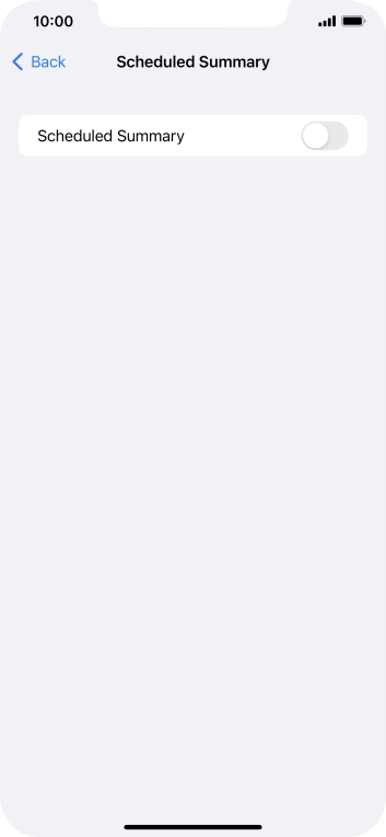 Press the indicator next to 'Scheduled Summary' to turn on the function and follow the instructions on the screen to set the notification summary.