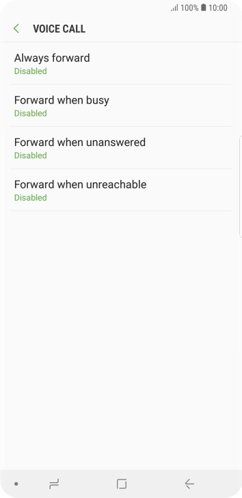 Press the required divert type.
