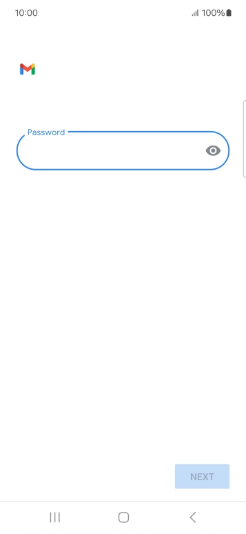 Press the field below 'Password' and key in the password for your email account.