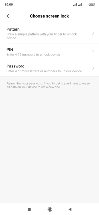 Press the required phone lock code and follow the instructions on the screen to create an additional phone lock code.