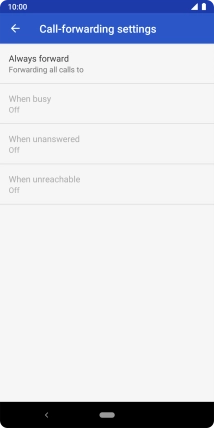 Press the required divert type.