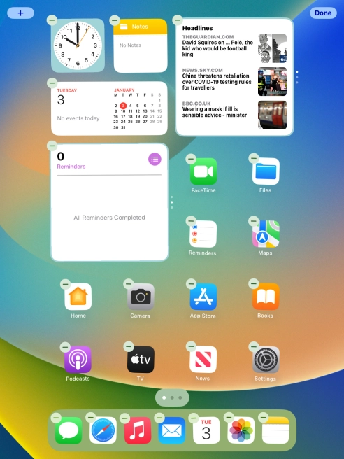 Press the home screen icon.