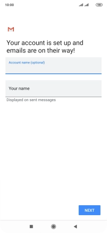 Press Your name and key in the required sender name.