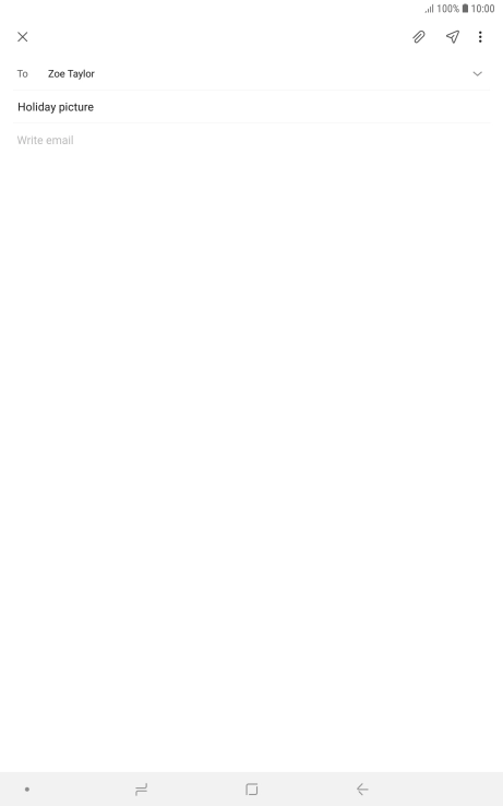 Press the text input field and write the text for your email.