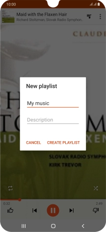 Key in a name for the playlist and press CREATE PLAYLIST.