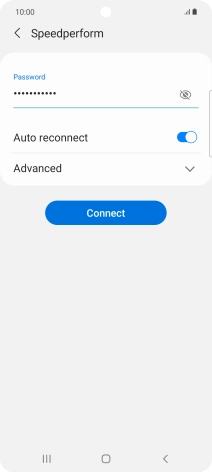 Key in the password for the WiFi network and press Connect.