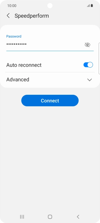 Key in the password for the WiFi network and press Connect.