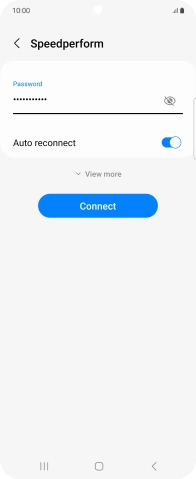 Key in the password for the WiFi network and press Connect.