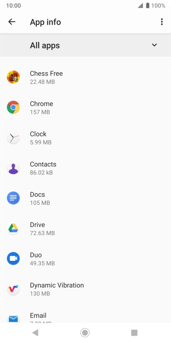 Press the required app. Press the required app.